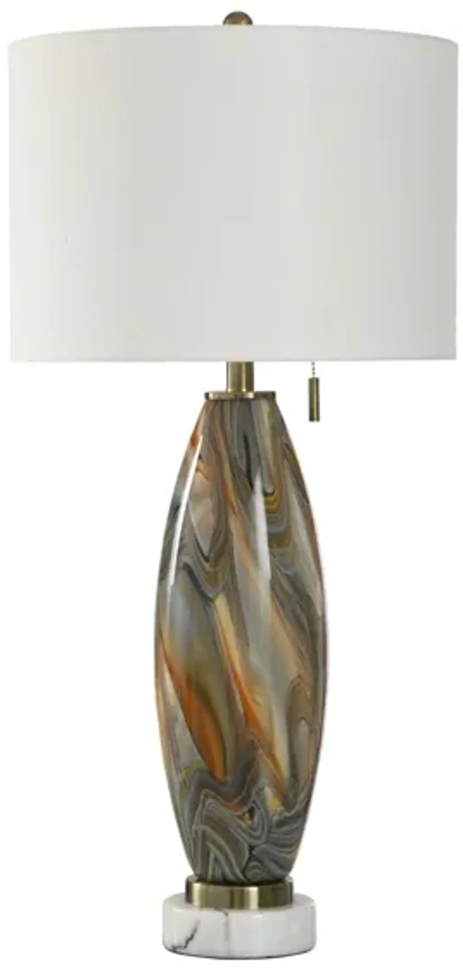 Grey Multi Art Glass Table Lamp 33"H