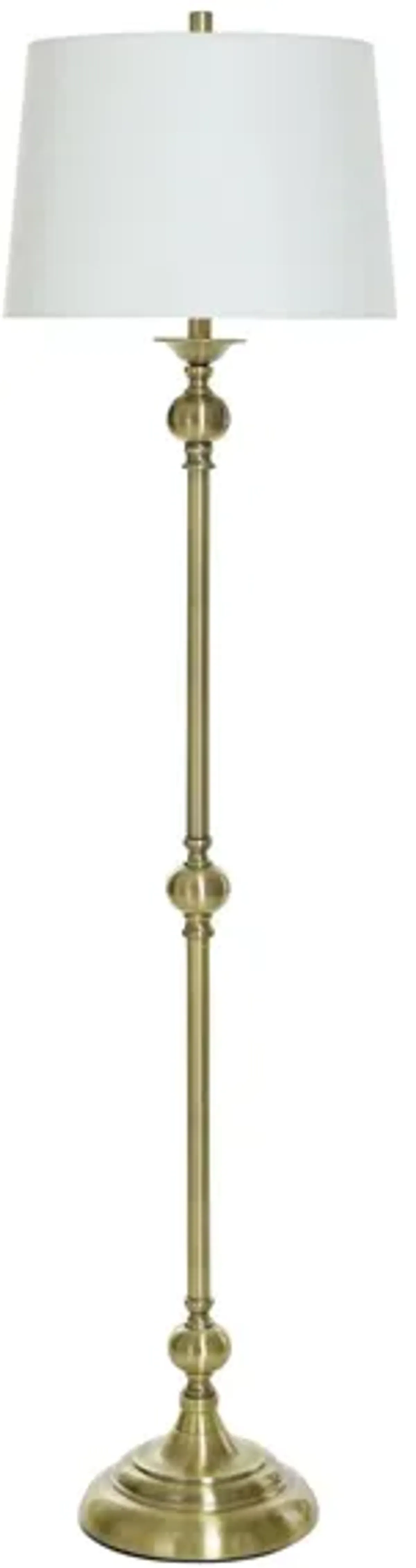 Antique Brass Steel Floor Lamp 63"H