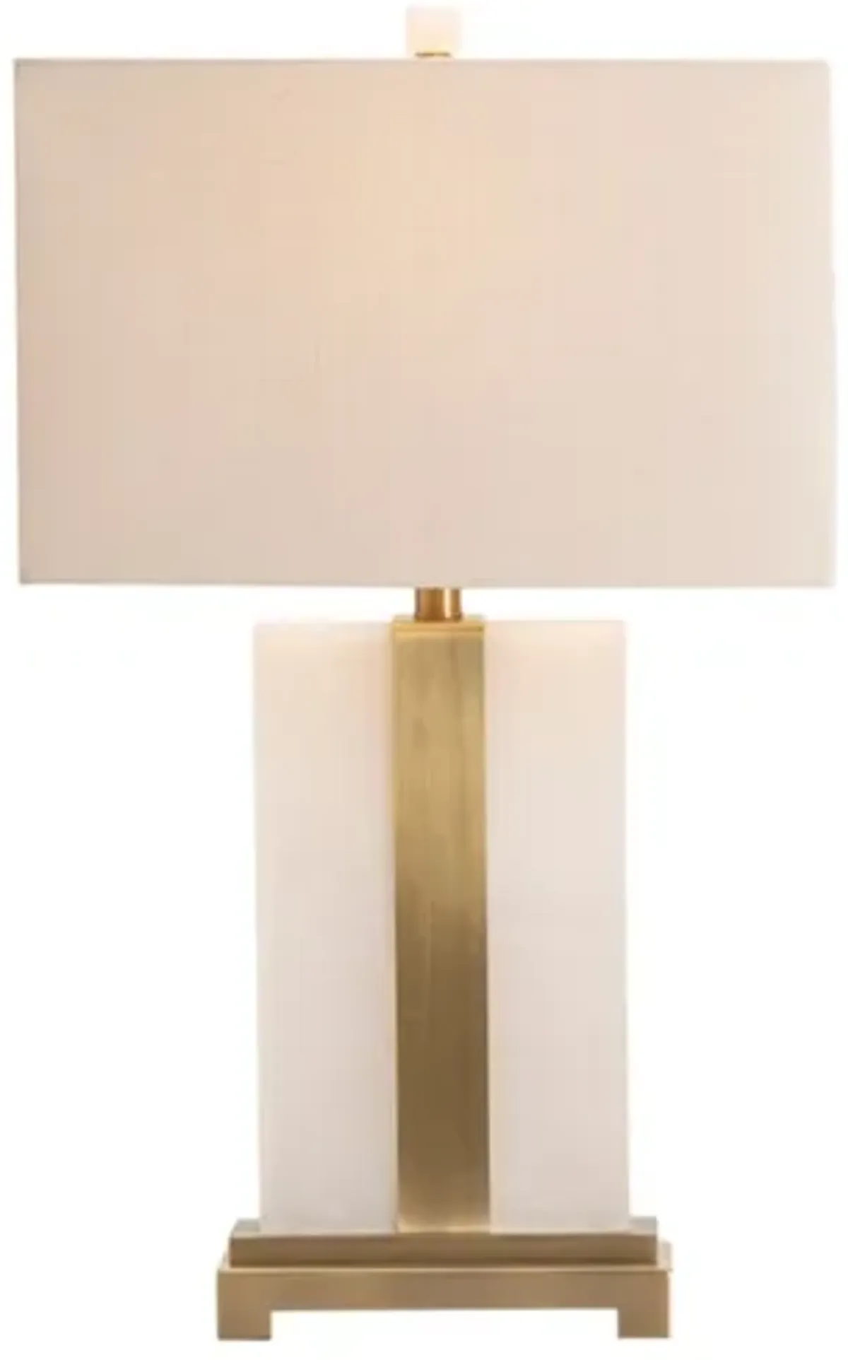 Marble and Brass Table Lamp 28.25"H