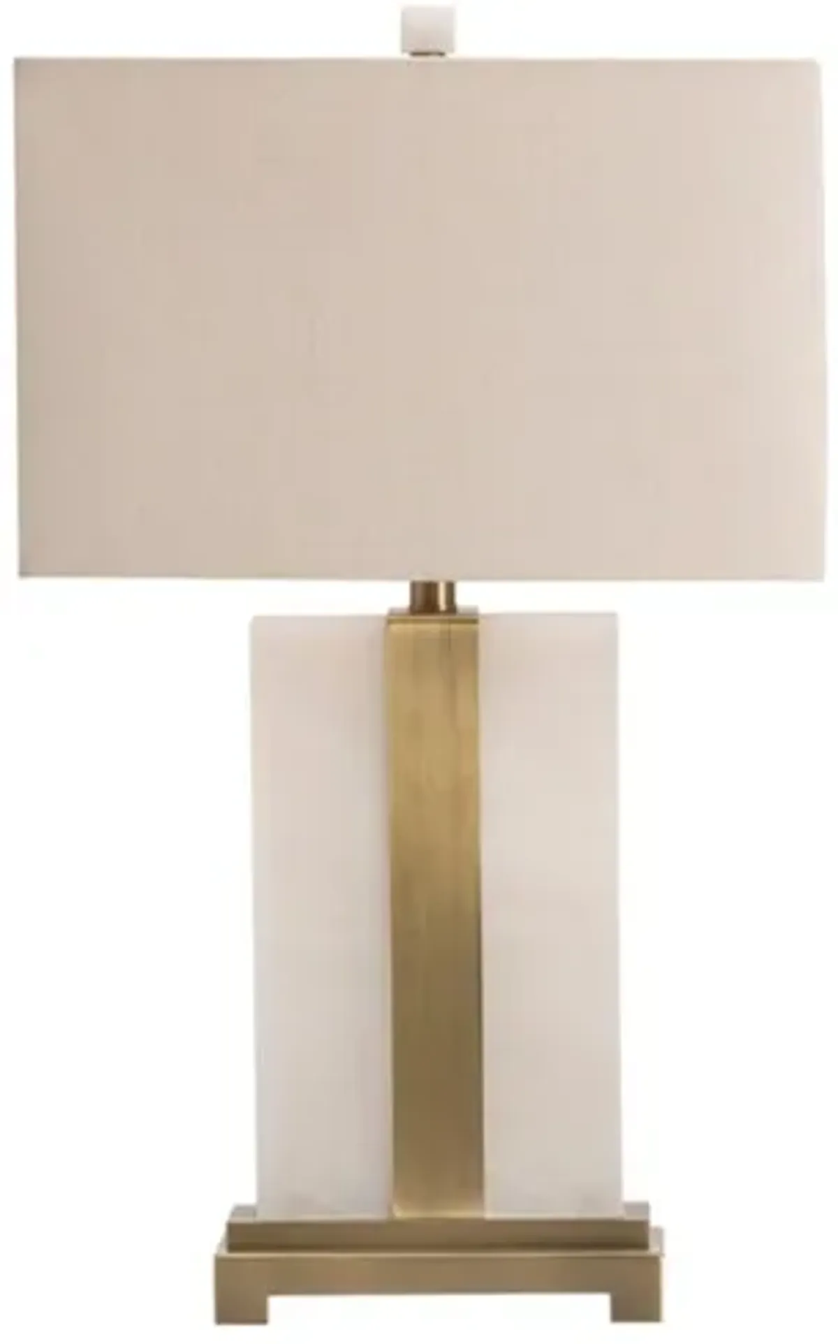 Marble and Brass Table Lamp 28.25"H