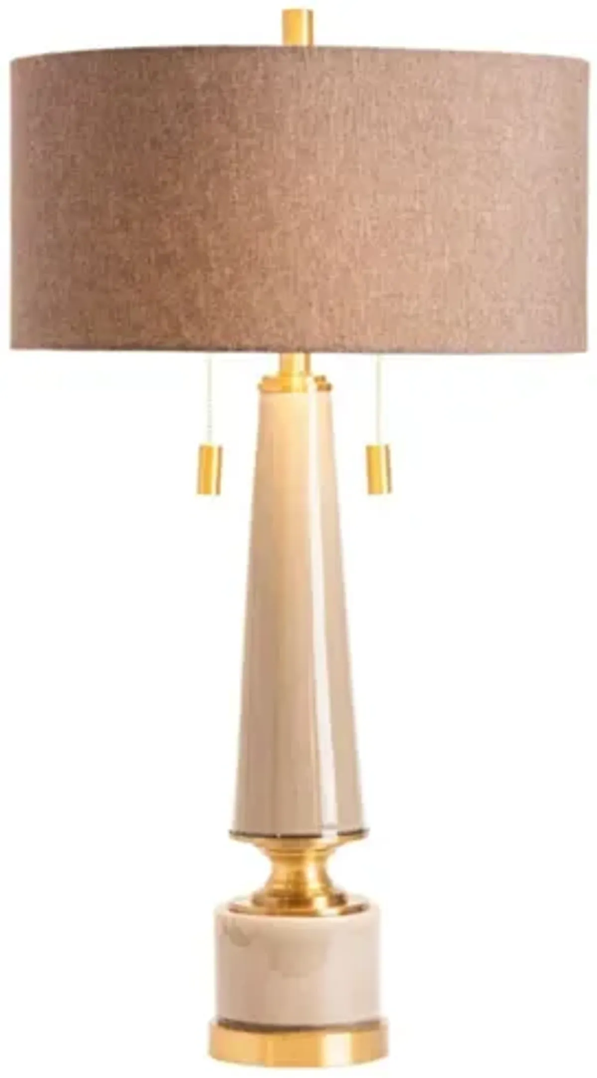 Taupe Ceramic Table Lamp 32.5"H