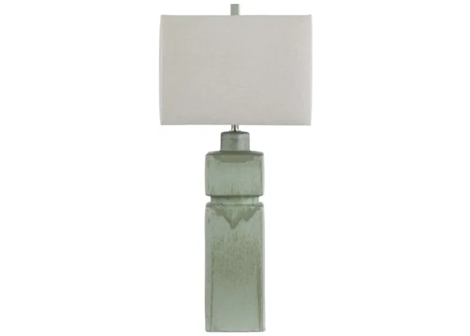 Green Ceramic Table Lamp 35"H