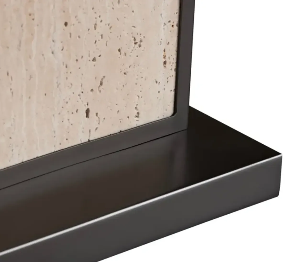 Travertine and Bronze Table Lamp 27.5"H