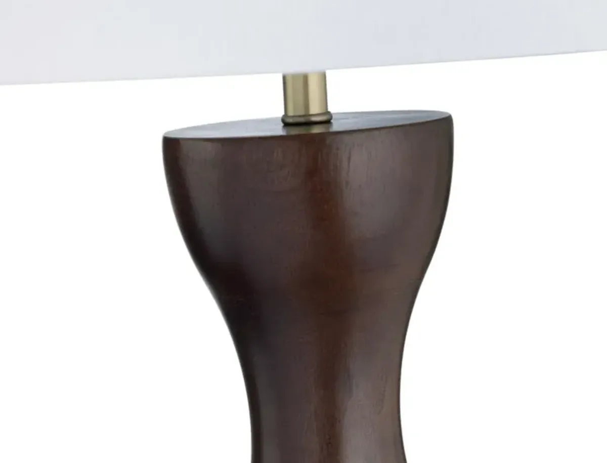 Dark Walnut Wood Table Lamp 32.5"H