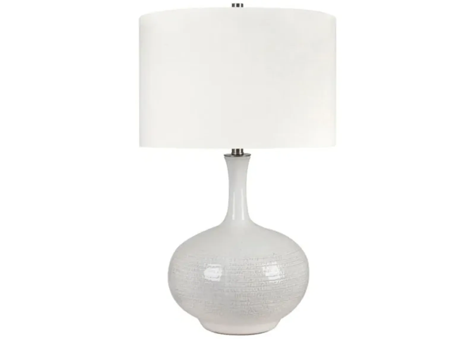 White Ceramic Table Lamp 28.25"H