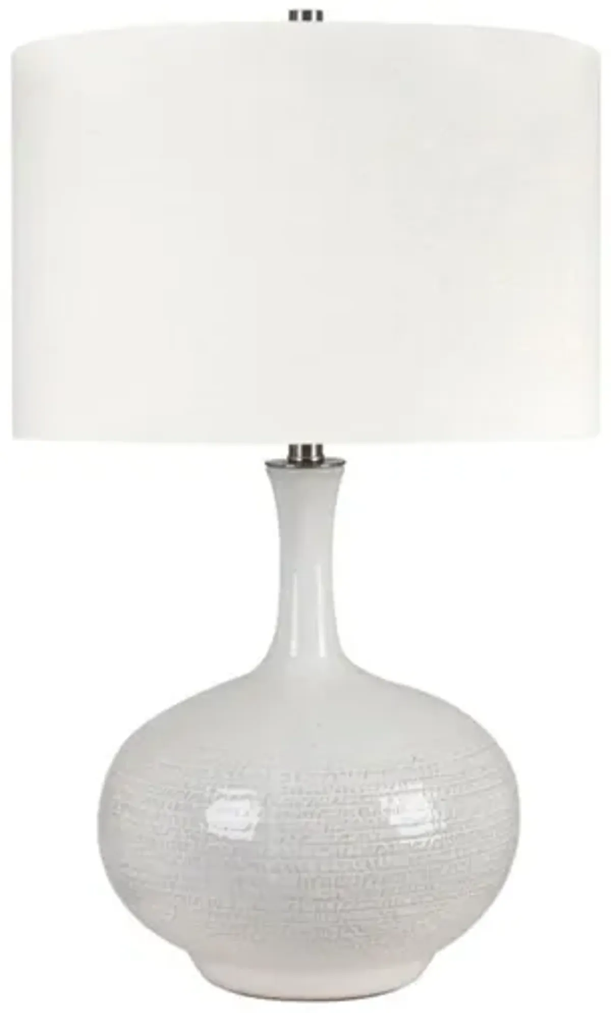 White Ceramic Table Lamp 28.25"H