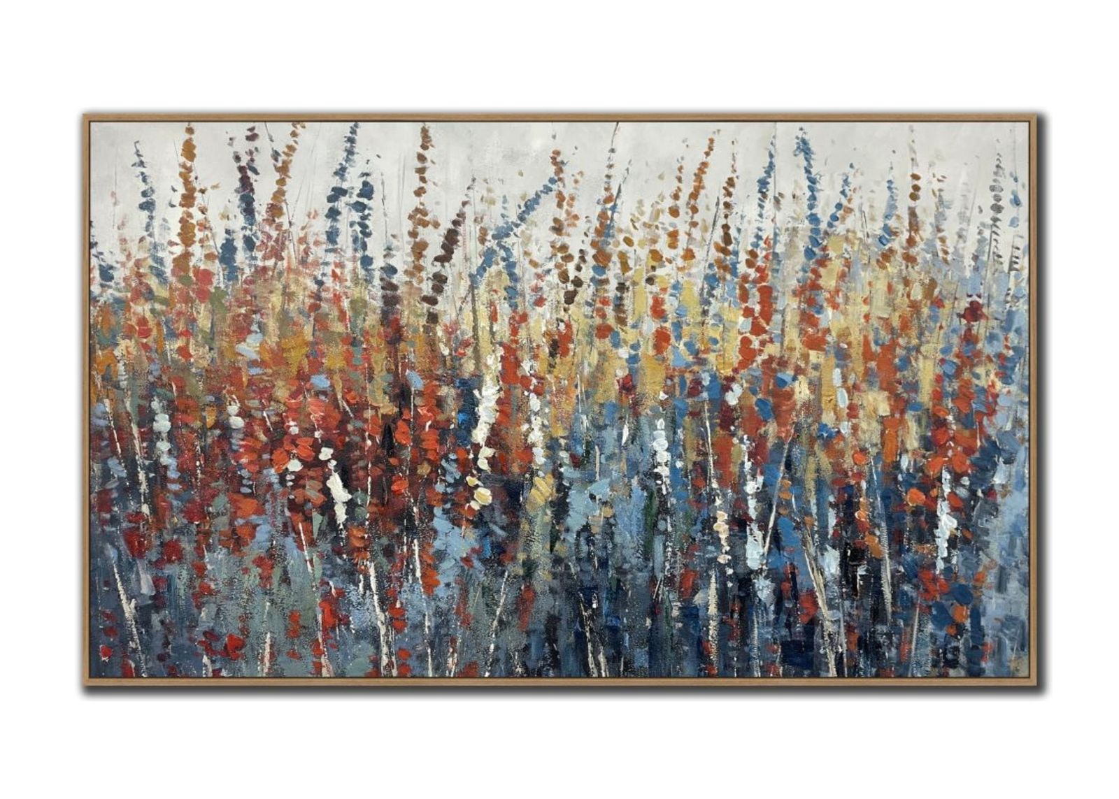 Wildflowers Hand Embellished Framed Canvas 50"W x 30"H