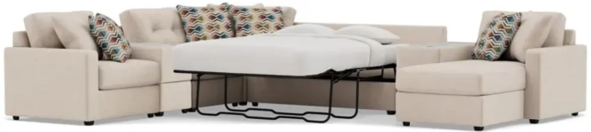 Drew & Jonathan Home Modular One 9-Pc. Sectional With Memory Foam Sleeper In Stone Right-Facing In N