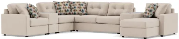 Drew & Jonathan Home Modular One 9-Pc. Sectional With Memory Foam Sleeper In Stone Right-Facing In N