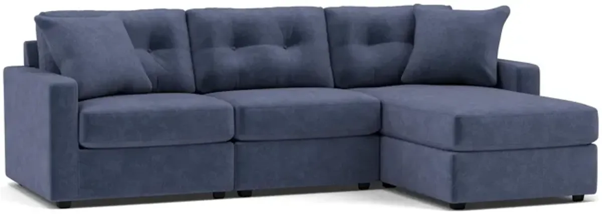 Drew & Jonathan Home Modular One 3-Pc. Chaise Sofa In Navy Right-Facing In New Horizon Navy