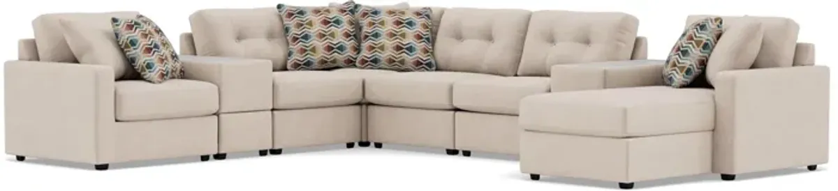 Drew & Jonathan Home Modular One 10-Pc. Chaise Sectional In Stone Right-Facing In New Horizon Stone