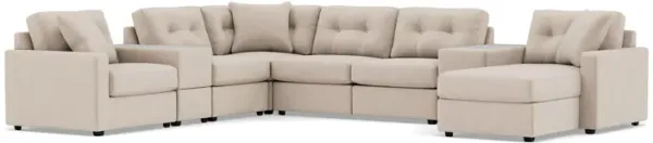 Drew & Jonathan Home Modular One 8-Pc. Chaise Sectional In Stone Right-Facing In New Horizon Stone