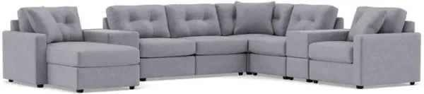 Drew & Jonathan Home Modular One 8-Pc Chaise Sectional In Granite Left-Facing In New Horizon Granite