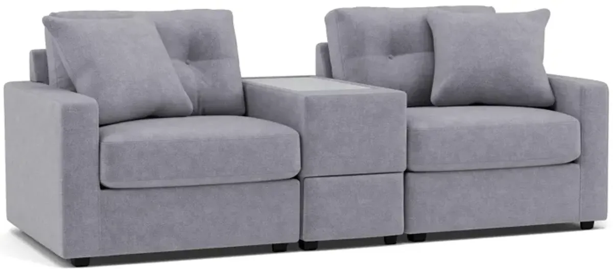 Modular One 3-Pc Console Loveseat in Granite