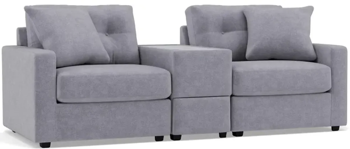 Drew & Jonathan Home Modular One 3-Pc. Media Console Loveseat in Granite