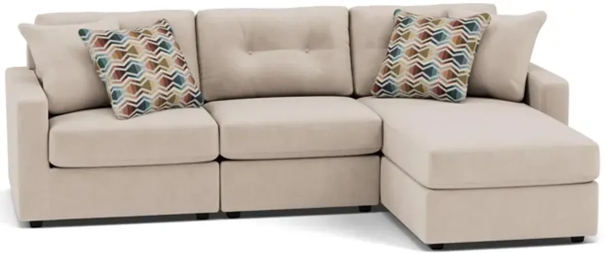 Drew & Jonathan Home Modular One 4-Pc. Chaise Sofa In Stone Right-Facing In New Horizon Stone