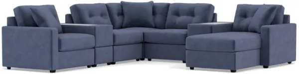 Drew & Jonathan Home Modular One 7-Pc. Sectional In Navy Right-Facing In New Horizon Navy