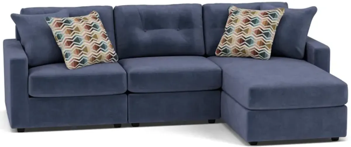 Modular One 4-Pc. Chaise Sofa in Navy