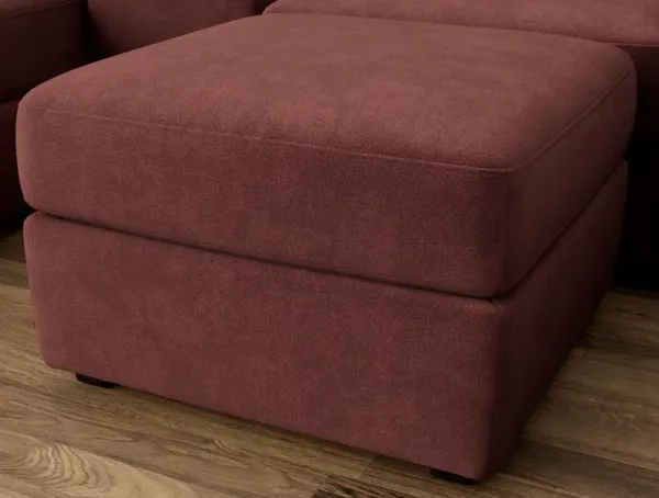Drew & Jonathan Home Modular One Bumper Ottoman in Merlot