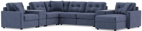Drew & Jonathan Home Modular One 8-Pc. Chaise Sectional In Navy Right-Facing In New Horizon Navy