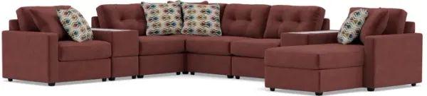 Drew & Jonathan Home Modular One 10-Pc. Sectional in Merlot