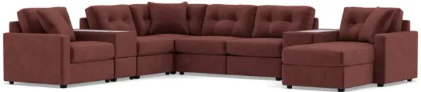 Drew & Jonathan Home Modular One 8-Pc. Sectional In Merlot Right-Facing In New Horizon Merlot