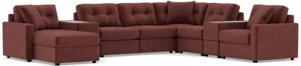 Drew & Jonathan Home Modular One 8-Pc. Sectional In Merlot Left-Facing In New Horizon Merlot