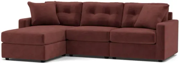 Drew & Jonathan Home Modular One 3-Pc. Chaise Sofa In Merlot Left-Facing In New Horizon Merlot