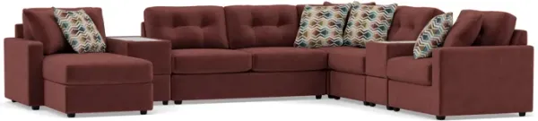 Drew & Jonathan Home Modular One 9-Pc. Sectional With Memory Foam Sleeper In Merlot Left-Facing In N