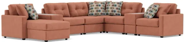Drew & Jonathan Home Modular One 10-Pc Chaise Sectional In Cantaloupe Left-Facing In New Horizon Can