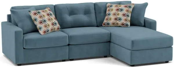 Drew & Jonathan Home Modular One 4-Pc. Chaise Sofa In Teal Right-Facing In New Horizon Teal