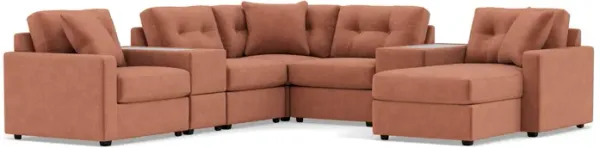 Drew & Jonathan Home Modular One 7-Pc. Sectional In Cantaloupe Right-Facing In New Horizon Cantaloup