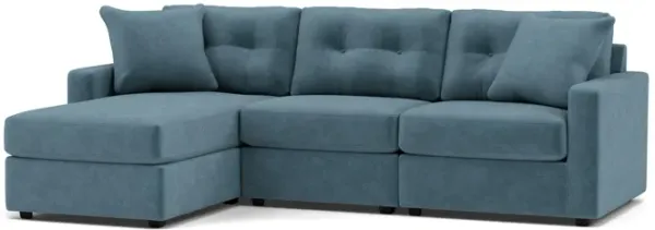 Drew & Jonathan Home Modular One 3-Pc. Chaise Sofa In Teal Left-Facing In New Horizon Teal