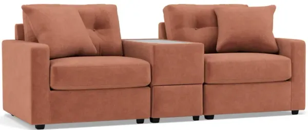 Drew & Jonathan Home Modular One 3Pc Media Con Loveseat in Cantaloupe