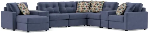 Drew & Jonathan Home Modular One 10-Pc. Sectional In Navy Left-Facing In New Horizon Navy