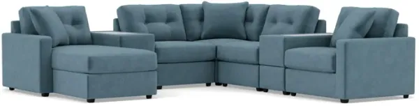 Drew & Jonathan Home Modular One 7-Pc. Sectional In Teal Left-Facing In New Horizon Teal