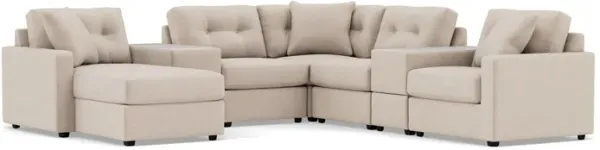 Drew & Jonathan Home Modular One 7-Pc. Sectional In Stone Left-Facing In New Horizon Stone