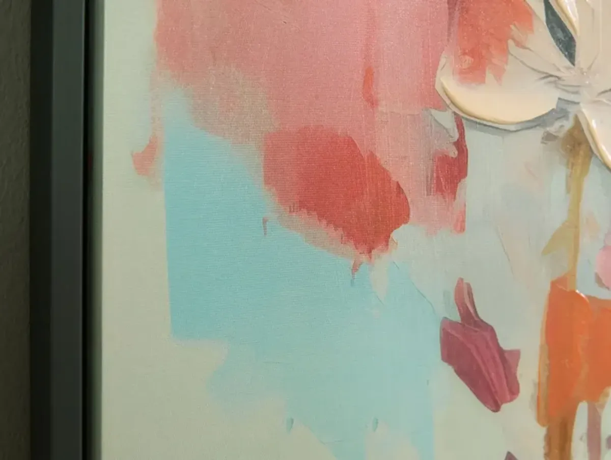 Vibrant Woman Hand Embellished Framed Canvas 48"W x 48"H