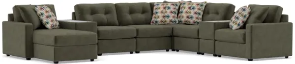 Drew & Jonathan Home Modular One 10-Pc. Sectional In Moss Left-Facing In New Horizon Moss