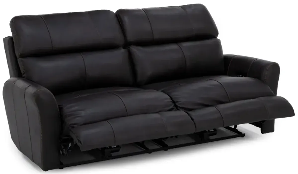 Freida Leather Power Headrest Zero Gravity Reclining Sofa in Coffee