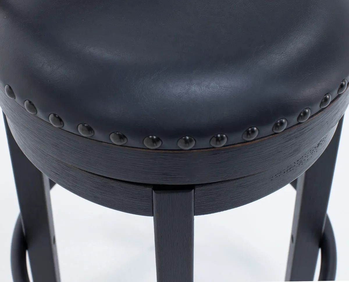 Pine Ridge 24" Swivel Stool In Antique Black / Black