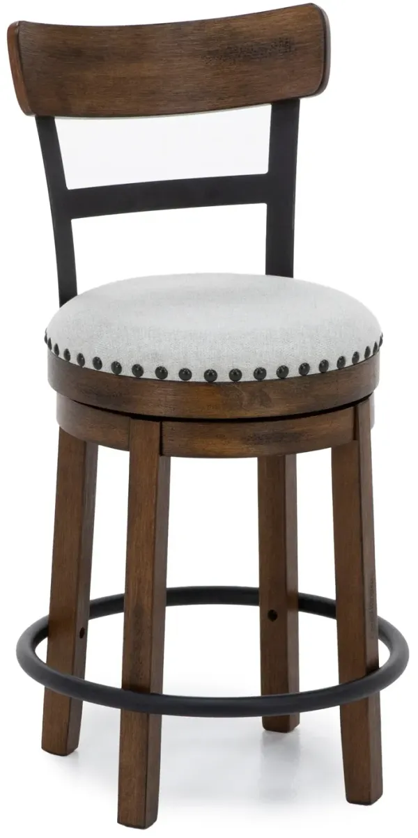 Pine Ridge 24" Swivel Stool In Brown / Linen