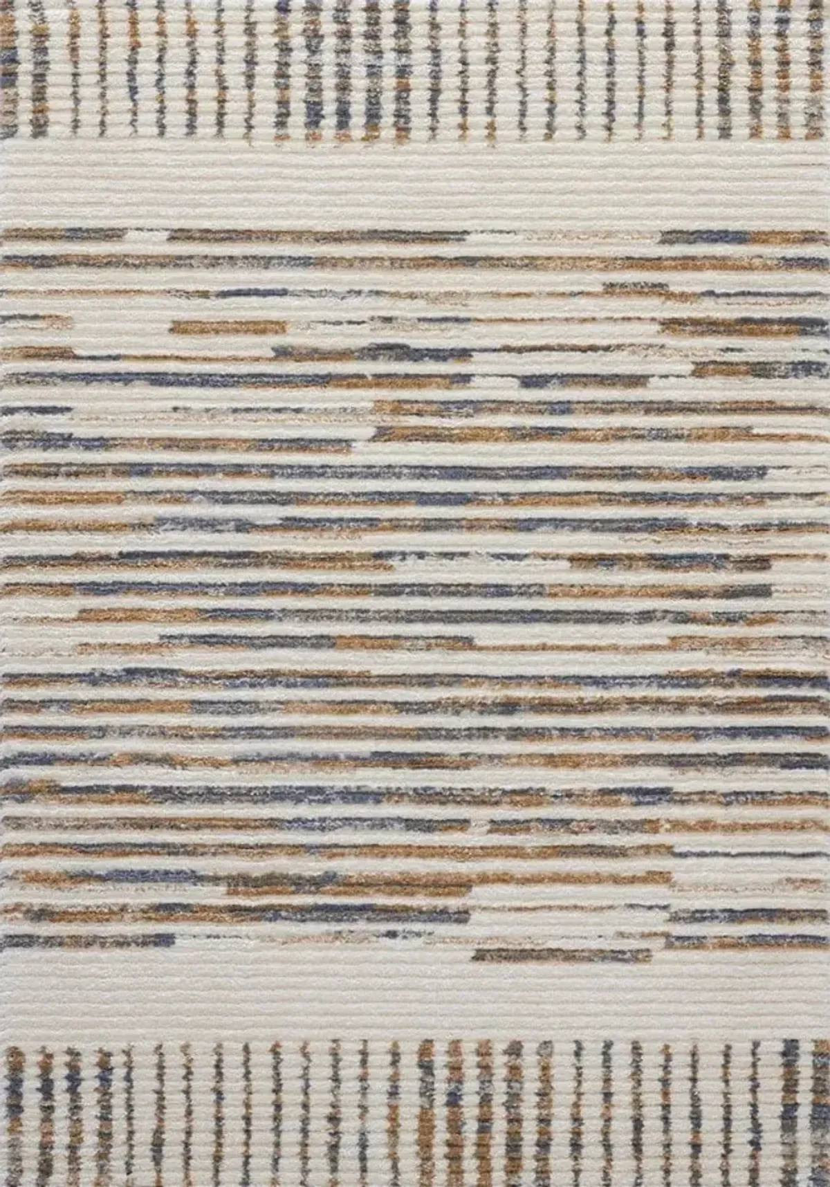 Etros Aubree Cream/Tan/Blue Stripe Area Rug 5'3"W x 7'3"L