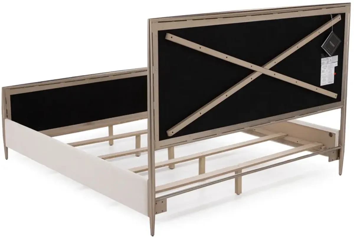 Westwood King Upholstered Metal Bed