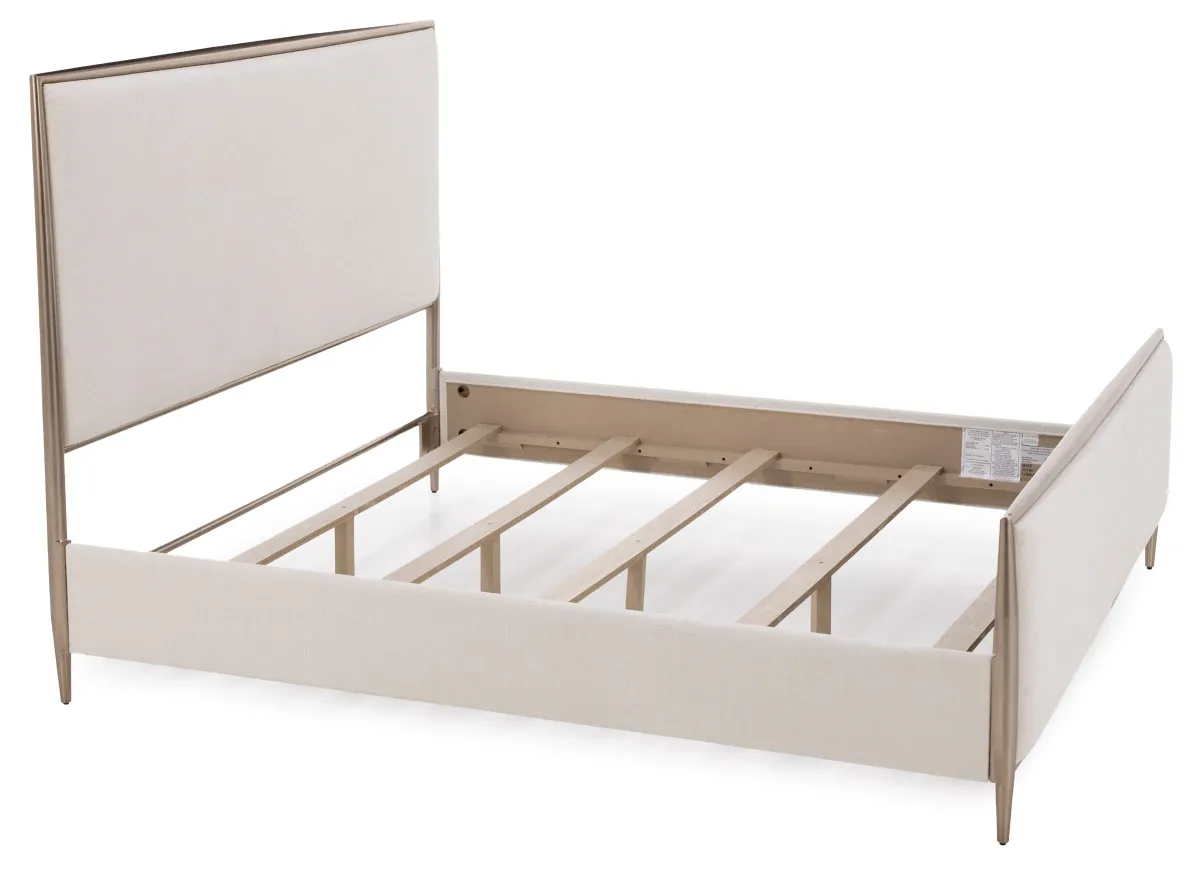 Westwood King Upholstered Metal Bed