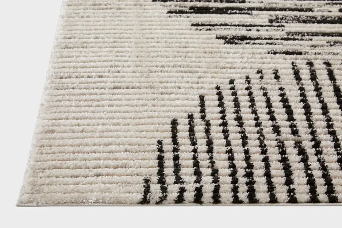 Etros Malva Cream/Charcoal Circles Area Rug 5'3"W x 7'3"L