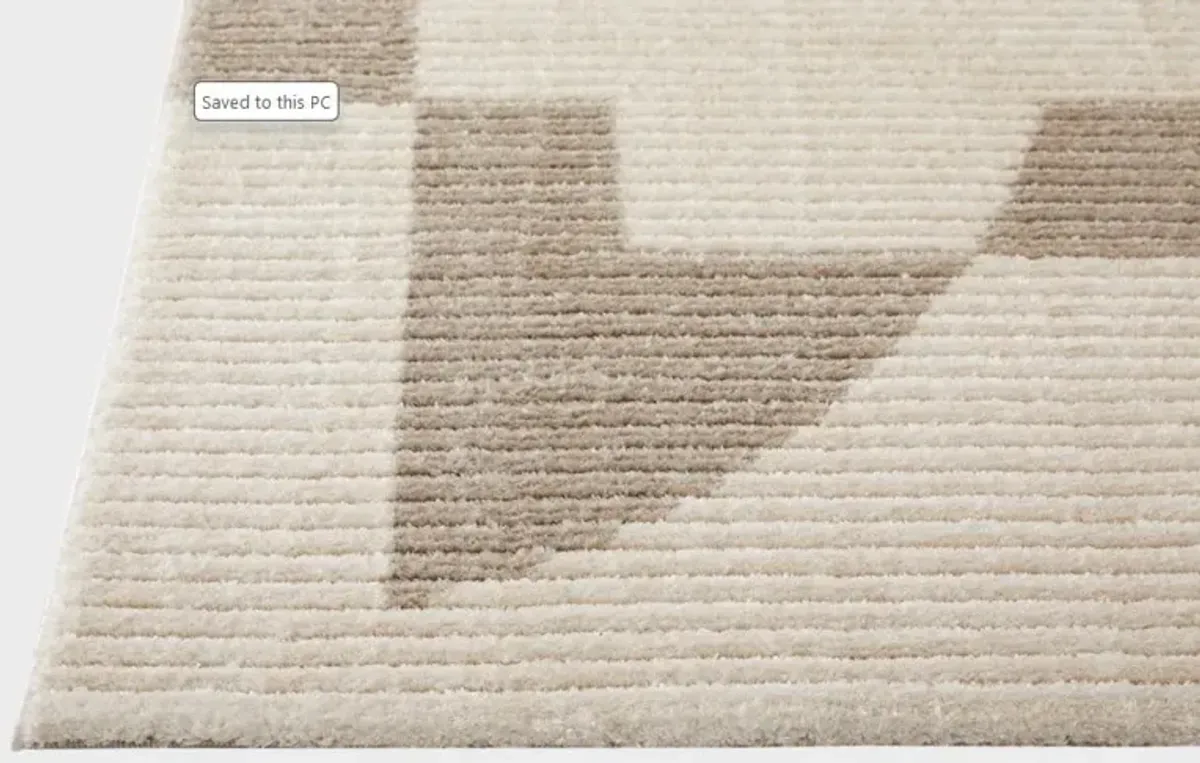 Etros Maki Cream/Tan Geo Area Rug 5'3"W x 7'3"L