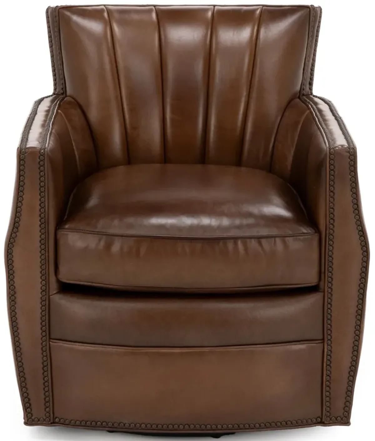 Carter Leather Swivel Club Chair