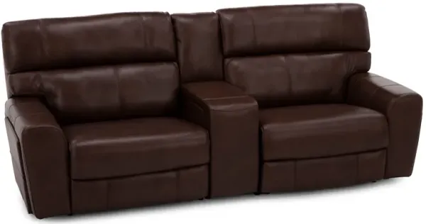 Teller 3-Pc. Leather Fully Loaded Zero Gravity Console Reclining Loveseat in Wood