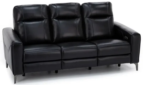 Drew & Jonathan Home Parkside Heights Leather Power Headrest Reclining Sofa in Black Cherry